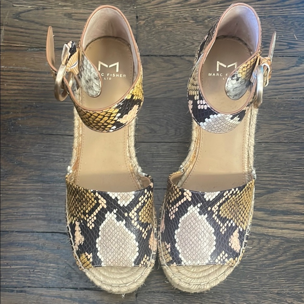 Marc Fisher Brown Tan Espadrille Shoes